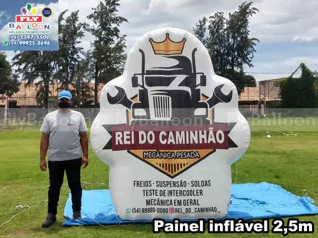 Painel inflável gigante personalizado Rei do Caminhão, 2,5 m