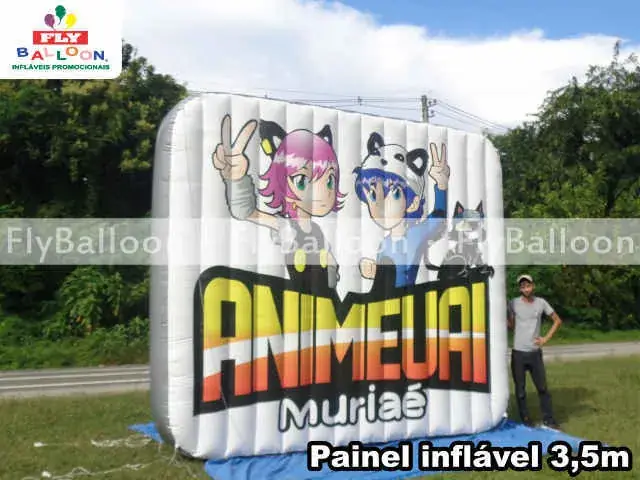 Painel inflável gigante promocional AnimeUai Muriaé, 3,5 m